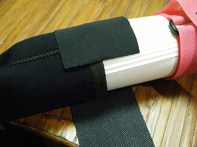 ジャージ用補修布を袖に巻く